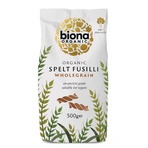 Biona Spelt Fusilli Pasta Wholewheat Organic 500g